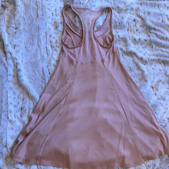 Nude/Blush Skater A line swingy mini dress - Picture 6 of 7